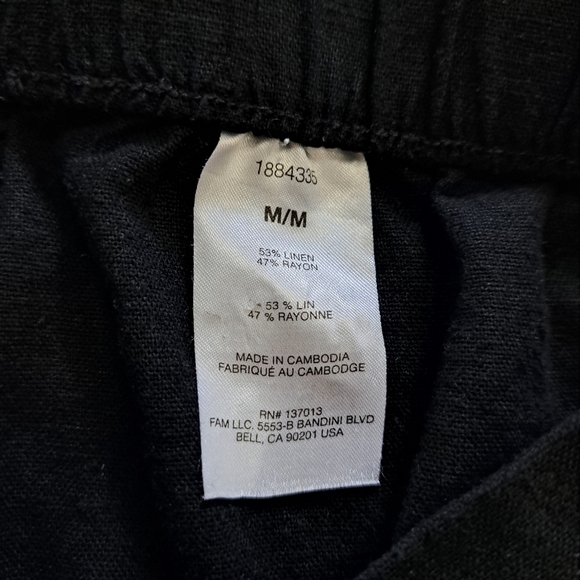 Banana Republic Black Linen Rayon Blend Shorts Size Medium Classic Pull On - Picture 6 of 9